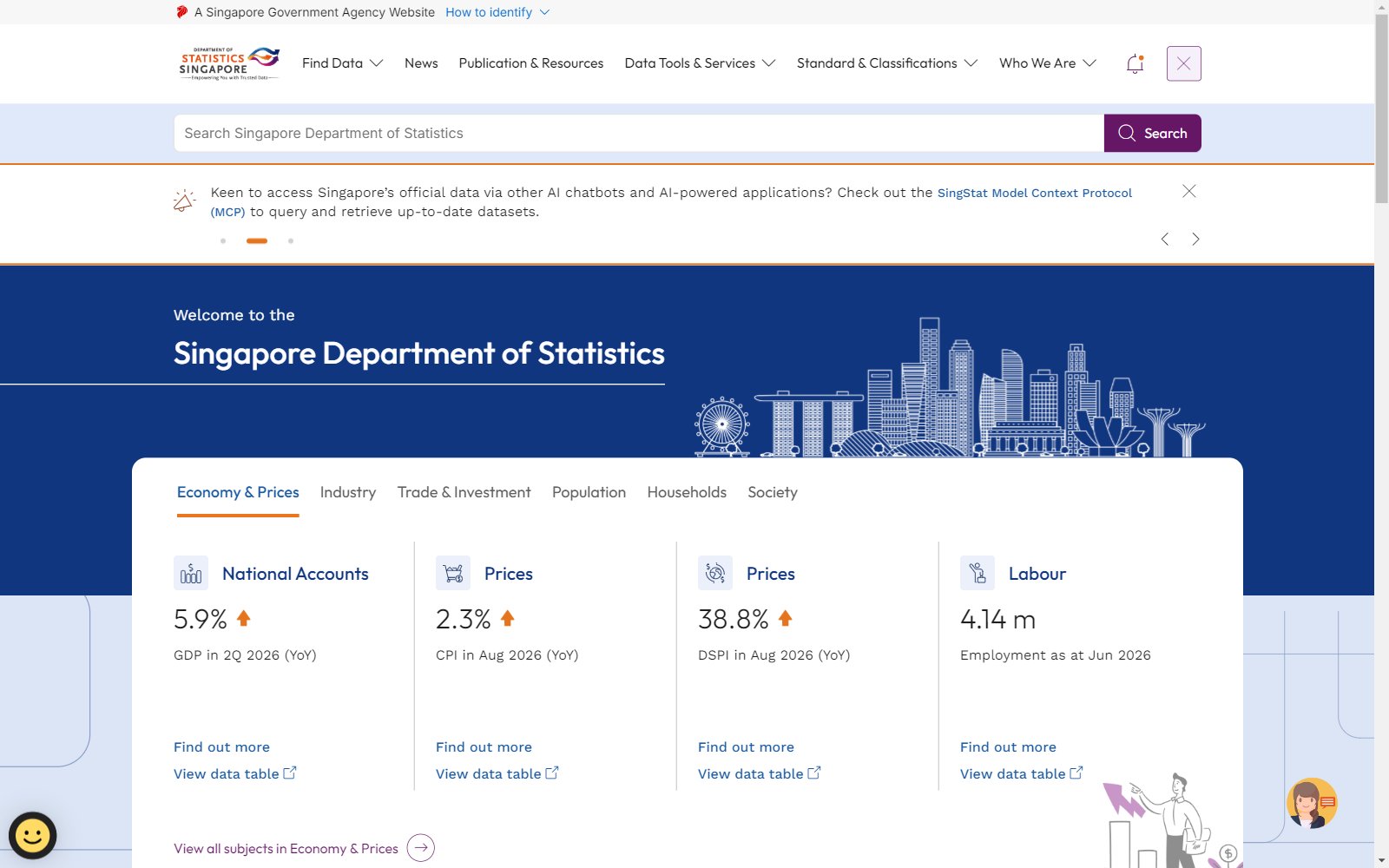SingStat.gov.sg rebuilt on Optical and Visor